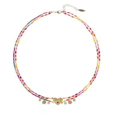 Collier multiliens perles et pampilles avec cabochon cœur MYLOVE HIPANEMA