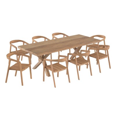 Table et chaises de jardin 8-10 personnes en teck massif - SORAYA RENDEZ-VOUS DÉCO