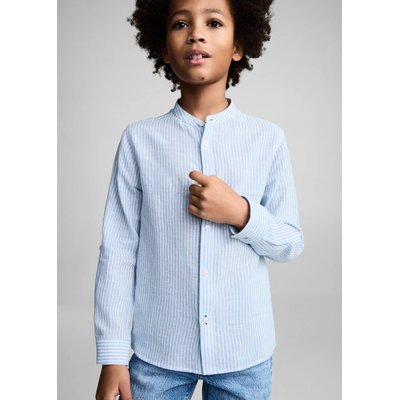 Chemise coton et lin à rayures MANGO KIDS