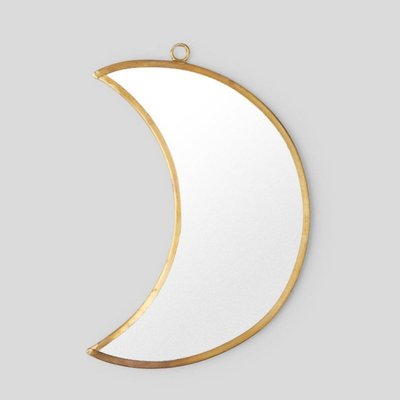 Mini miroir à forme en métal doré, H16cm MONOPRIX