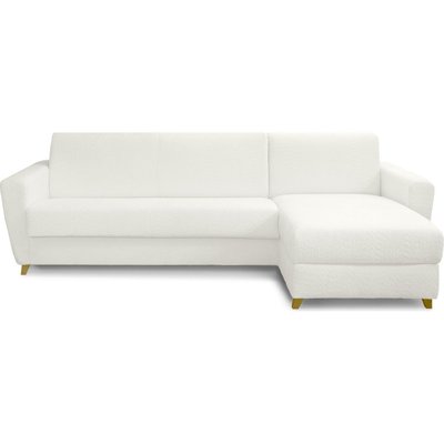 Canapé d'angle convertible express 5 places en tissu bouclette - LEANDRO HOMIFAB