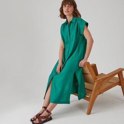 Robe-chemise longue en lin LA REDOUTE COLLECTIONS