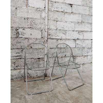 Paire de chaises en métal Diana N°335 - Bon état DEBONGOUT
