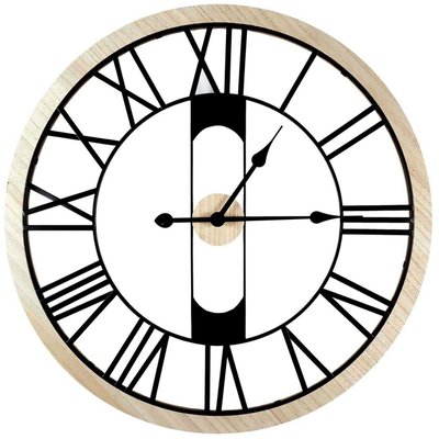 Horloge silencieuse en bois et métal 70 cm Jack CMP