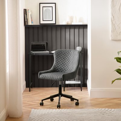 Kenton Velvet Quilted Office Swivel Chair SO'HOME