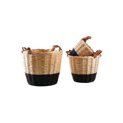 Corbeilles en osier naturel et noir (lot de 3) AUBRY GASPARD
