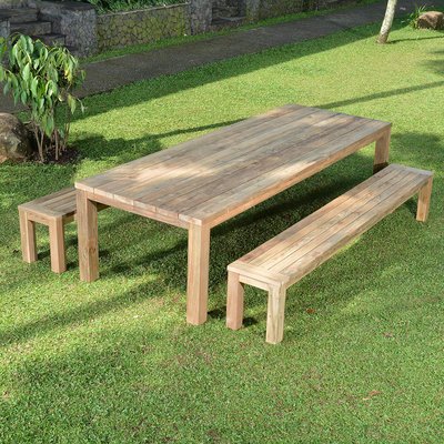 Banc en teck recyclé 270 cm - CALLAO GECKO JARDIN