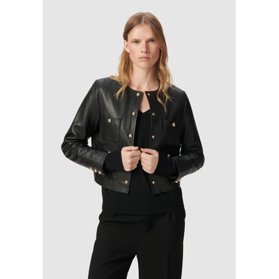 Veste courte en cuir poches plaquées IKKS