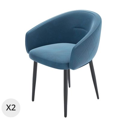 Lot de 2 fauteuils de table design velours - EUGÉNIE POTIRON PARIS