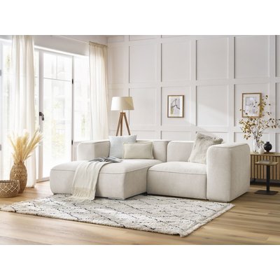 Canapé d'angle fixe 3 places en tissu texturé, ZEPHYR BOBOCHIC