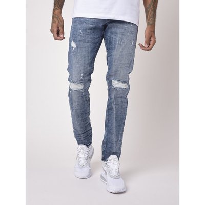 Jean troué bleu homme outlet