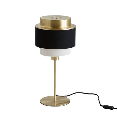 Lampe à poser laiton, verre opaline et coton MAISON SARAH LAVOINE X LA REDOUTE INTERIEURS