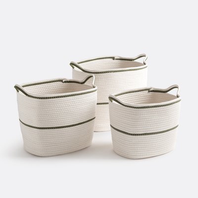 Lot de 3 paniers rectangulaires en coton, Kesia LA REDOUTE INTERIEURS
