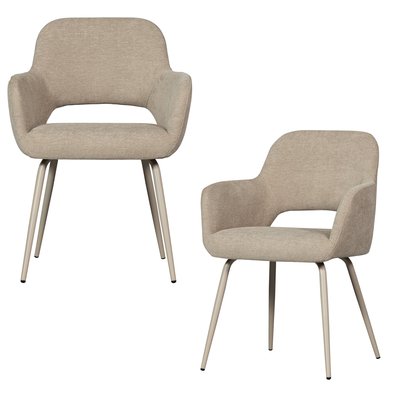 Lot de 2 chaises de table avec accoudoir en polyester JENNY WOOOD