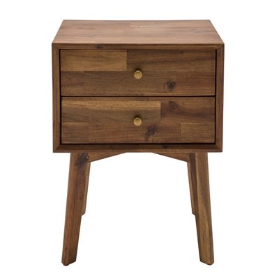 Chevet 2 tiroirs en acacia massif L45 cm - PAUL SIGNATURE