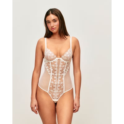 Body corbeille avec broderies florales DAISYLOVIZ LUR UNDIZ