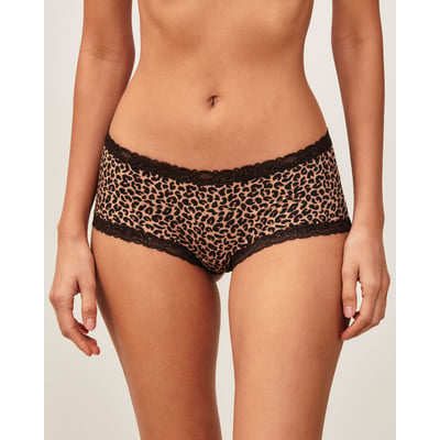 Shorty en microfibre et dentelle imprimé léopard ALVALIZ PRINTI UNDIZ