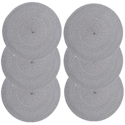 Lot de 6 sets de table rond tressés en polypropylène TOILINUX