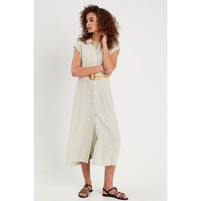 Robe chemise midi contenant du lin CACHE CACHE
