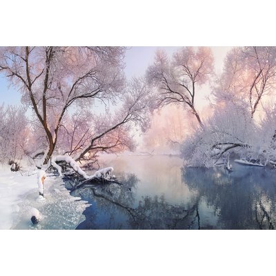Tableau paysage Christmas lac HEXOA