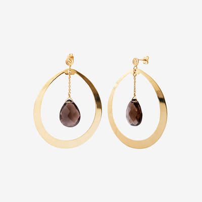 Boucles d'oreilles créoles dorées à l'or fin SOLANGE CAROLINE NAJMAN