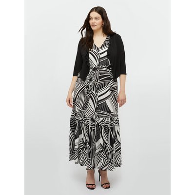 Robe longue à imprimé noir et blanc FIORELLA RUBINO