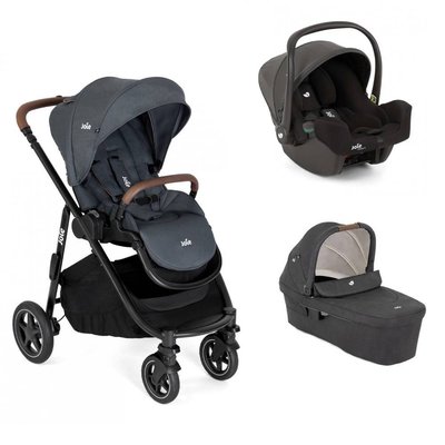 Poussette trio Versatrax Moonlight + siège auto i-Snug 2 Shale + nacelle Ramble XL Shale JOIE