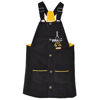 Robe salopette velours fille anthracite SUCRE D'ORGE