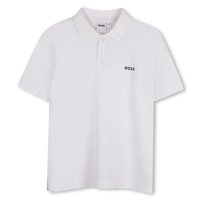 Polo en coton avec logo BOSS KIDSWEAR