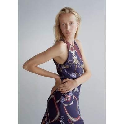 Robe halter imprimé chaînes MANGO