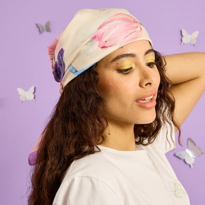 Foulard carré imprimé GRAIN DE MALICE
