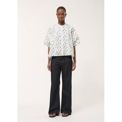 Jean flare taille haute brut en coton biologique HUMILITY