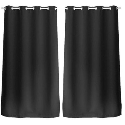 Lot de 2 Rideaux unis occultants avec œillets TOILINUX
