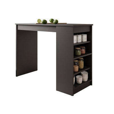 Drazic - table de bar avec rangements - noir - de 2 à 4 personnes LISA DESIGN