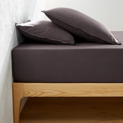 Drap-housse satin de coton lavé, Victor uni LA REDOUTE INTERIEURS