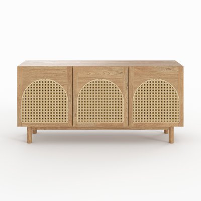 Buffet en bois massif de mindi et rotin - DELYA RENDEZ-VOUS DÉCO