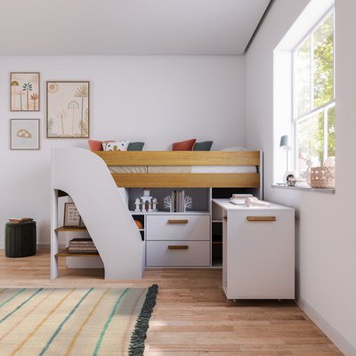 Lit mi-hauteur combiné avec bureau SAHARA AKITEN RETAIL