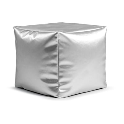 Pouf carré métalisé effet cuir METALICO MAGMA HEIMTEX