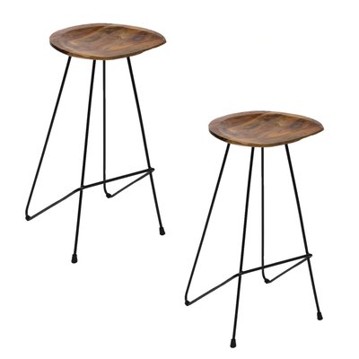 2 Tabourets de bar design bois et métal Sumar TOILINUX