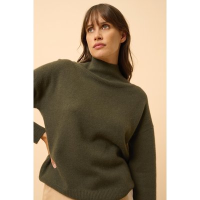 Pull Col Montant 4 Fils Kaki Romy JUST CASHMERE