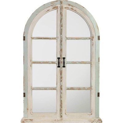 Miroir fenêtre romantique bois  finition vieillie RECOLLECTION