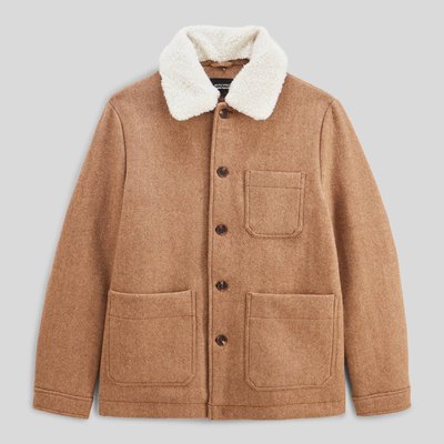 Veste col sherpa contenant de la laine à chevrons MONOPRIX
