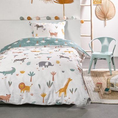 Parure de lit imprimé animalier coton HAPPY TODAY