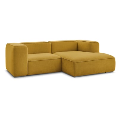Canapé d'angle fixe 3 places en tissu texturé, ZEPHYR BOBOCHIC