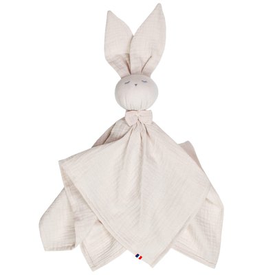 Doudou Lapin personnalisable en gaze de coton JEANNE SEVIRA KIDS