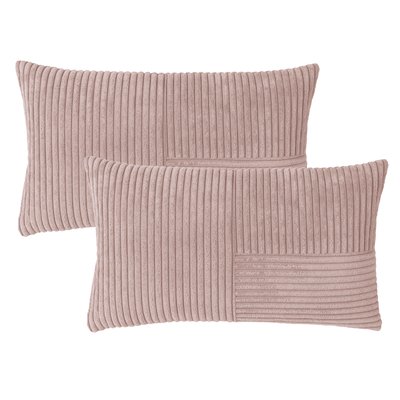 Housses de coussin velours cotelé SHARA PATCH-Lot de 2 MAGMA HEIMTEX