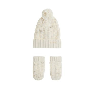 Bonnet bébé et moufles en tricot Elise PETIT BEGUIN