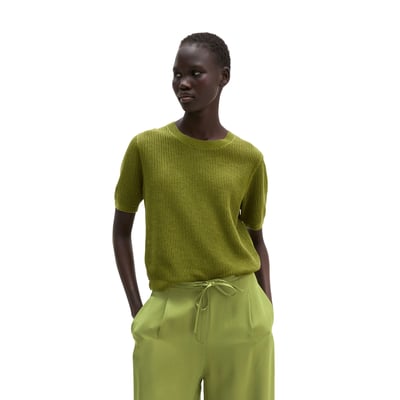 Pull ajouré regular en fil de slub de coton et de lin MARC O'POLO