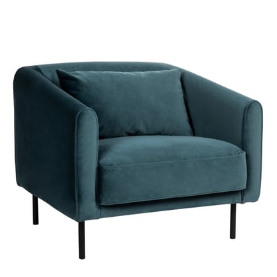 Fauteuil en velours pieds droits en métal- WINSEN DRAWER