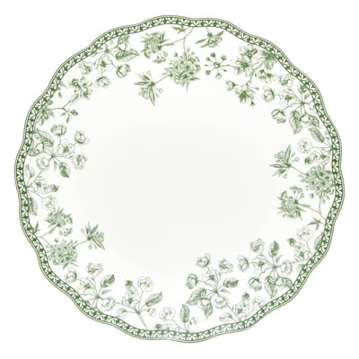 Lot de 6 assiettes plates rondes en porcelaine LISIERE ATMOSPHERA